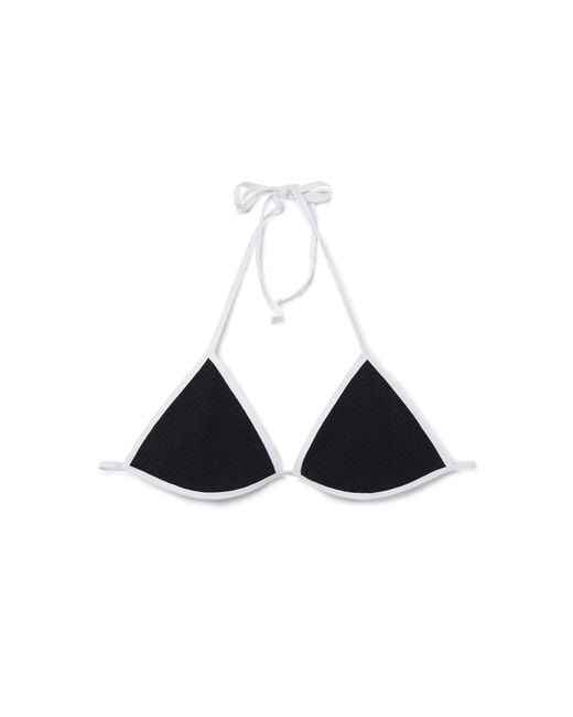 Casablanca Paris Black Textured Bikini Top, By