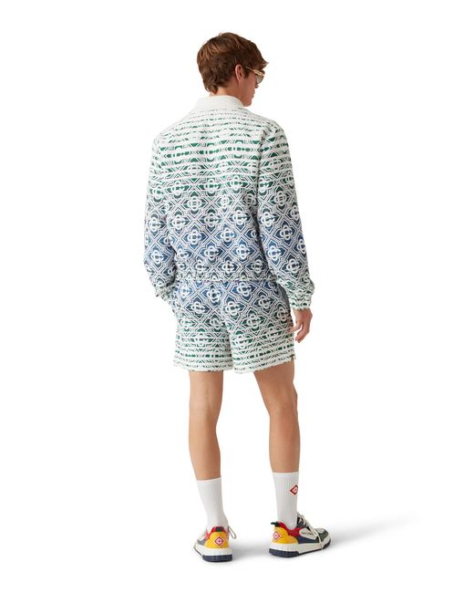 Casablanca Paris Blue Veste En Tissu Éponge À Monogramme Dégradé for men