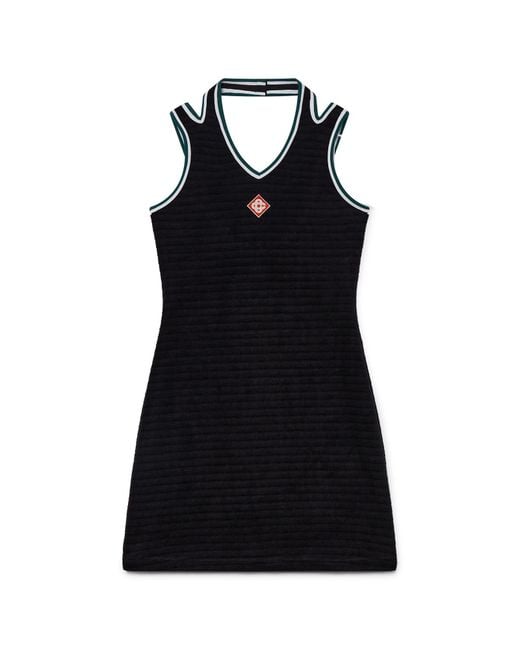 Casablanca Paris Black Robe En Velours Texturé Tennis