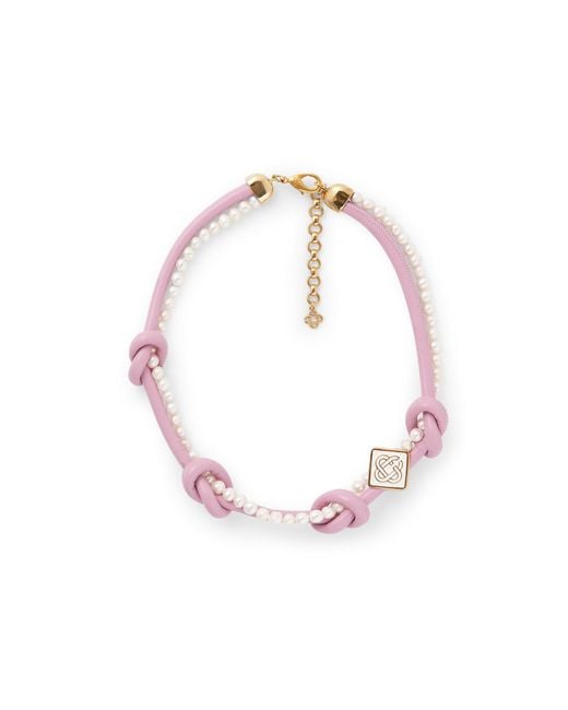 Casablanca Paris Pink Knotted Necklace By for men