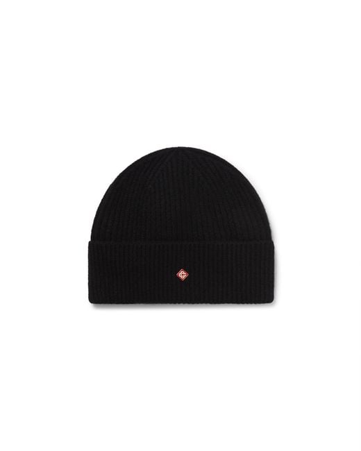 Casablanca Paris Black Wool Rib Beanie By for men