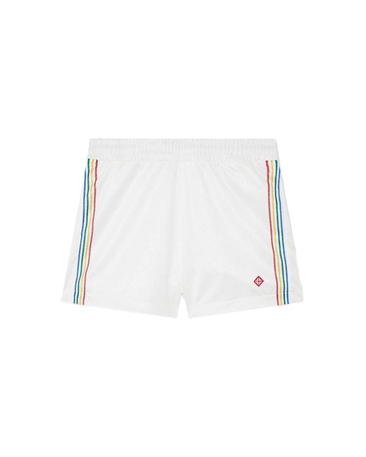 Casablanca Paris White Short De Football En Jacquard À Monogramme