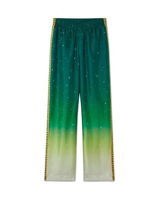 Casablanca Paris Green Joyaux D'Afrique Silk Trousers
