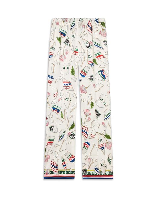 Casablanca Paris White Pantalon En Soie Le Vase Brise