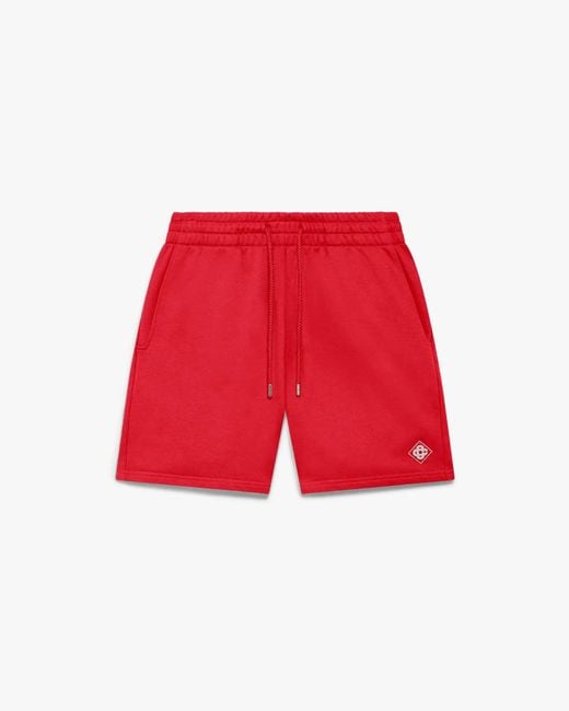 Casablanca Paris Red Short De Survêtement Rouge À Logo Losange for men