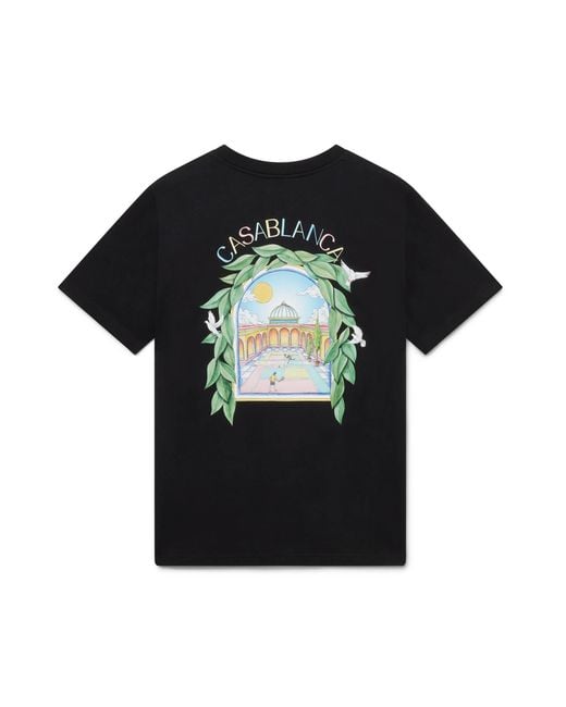 Casablanca Paris Black T-Shirt À Manches Courtes L'Arche De Tennis for men