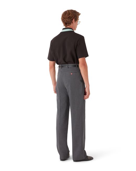 Casablanca Paris Gray Wool Tailoring Belt Loop Trousers, By for men