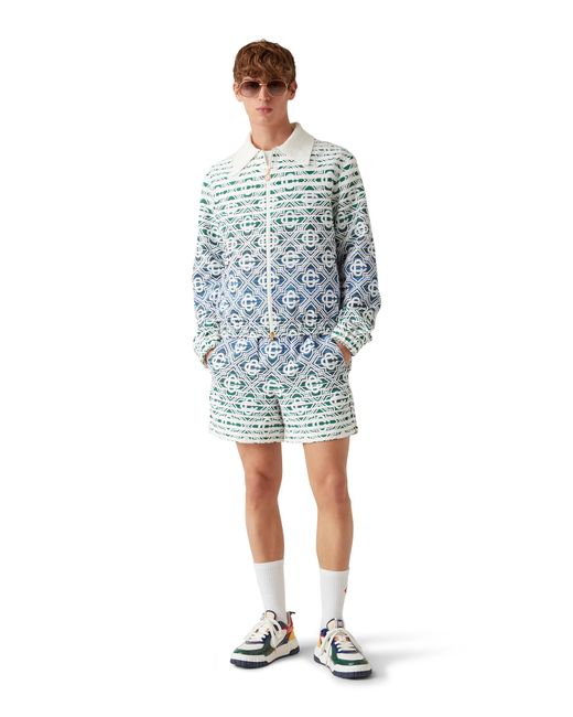 Casablanca Paris Blue Veste En Tissu Éponge À Monogramme Dégradé for men