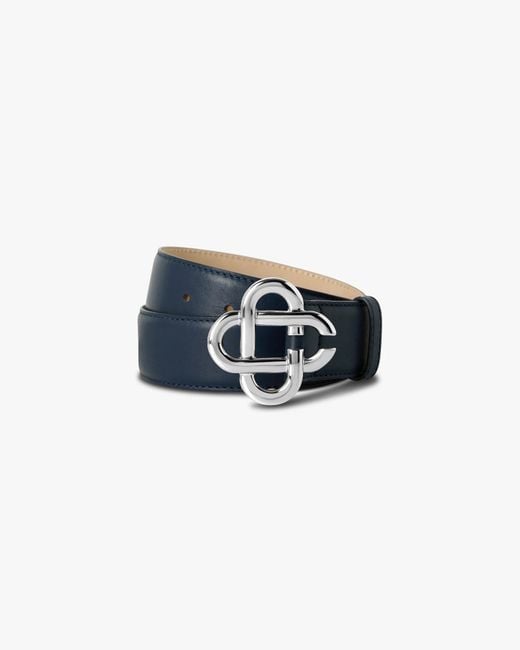 Casablanca Paris Blue Classic Leather Cc Logo Belt, By for men