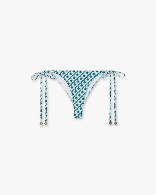 Casablanca Paris Blue Cubist Cc Monogram String Beaded Bikini Bottom, By