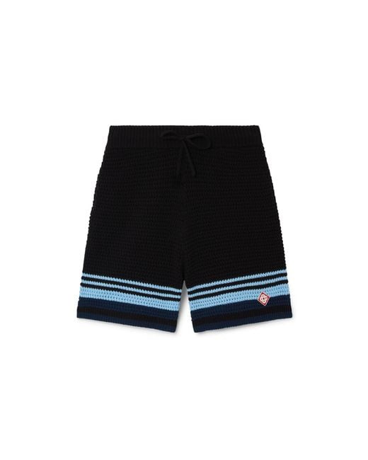 Casablanca Paris Black Short De Tennis En Crochet De Coton for men