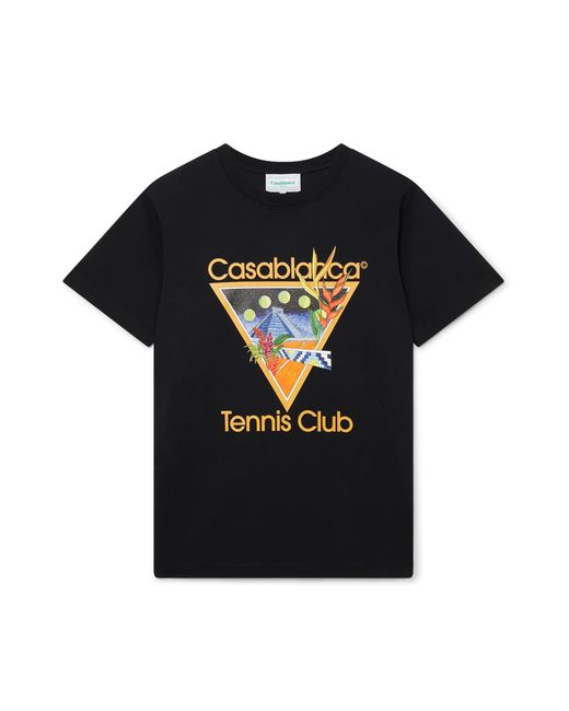 Casablanca Paris Black Tennis Club Icon Short Sleeve T-Shirt