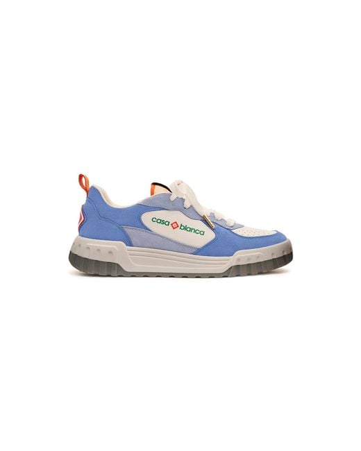 Casablanca Paris Blue Sneakers Pour Homme Blanches Et Bleues Court for men