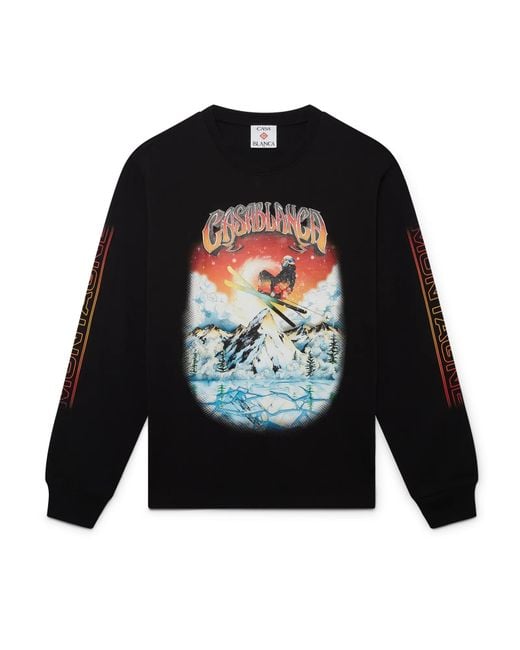 Casablanca Paris Black T-Shirt De Ski À Manches Longues for men