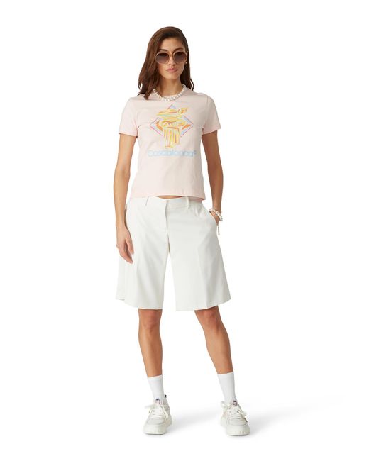Casablanca Paris White Diamond Short Sleeve Column T-Shirt, By