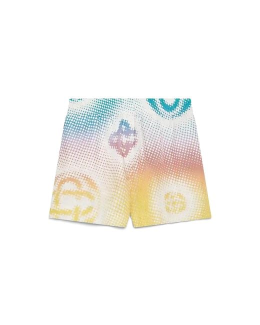 Casablanca Paris White Short En Soie Halftone Logo