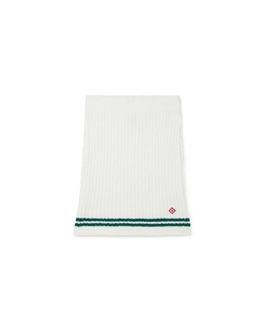 Casablanca Paris White Jupe En Tissu Bouclé Casa Sport