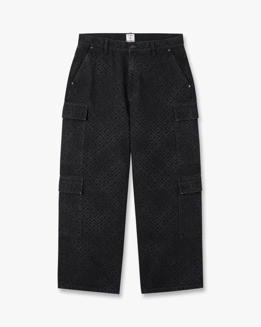Casablanca Paris Black Monogram Cargo Denim Jeans, Size By for men
