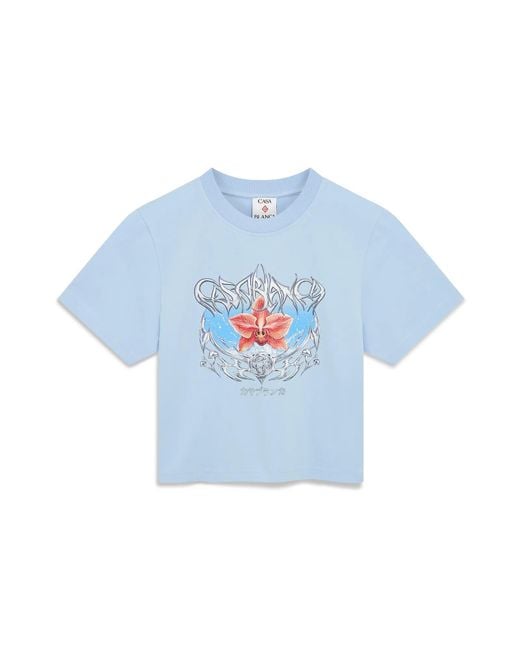 Casablanca Paris Blue T-Shirt Court À Manches Courtes Blades