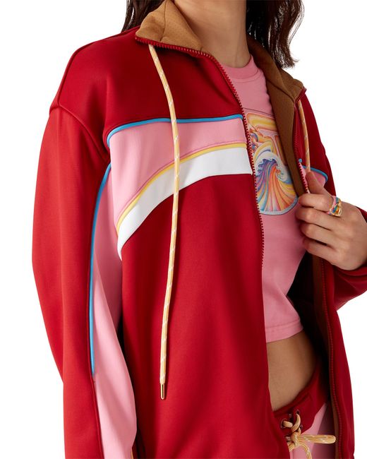 Casablanca Paris Red Tricot Oversized Track Jacket, By