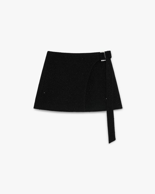 Casablanca Paris Black Sequin Tweed Mini Skirt, Size By