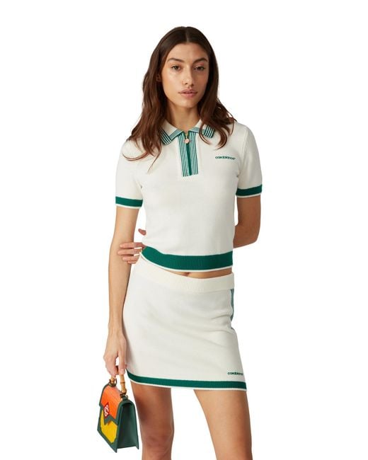 Casablanca Paris Gray Knit Tennis Polo Shirt, By