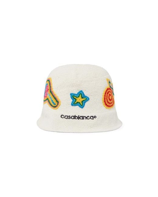 Casablanca Paris White Chapeau En Crochet Motif for men