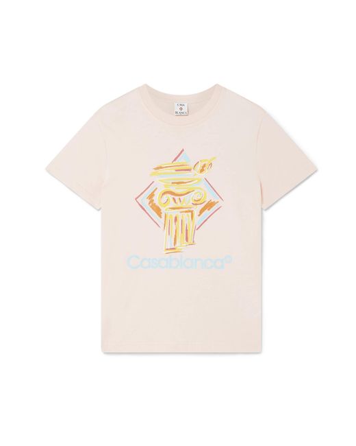 Casablanca Paris White Diamond Short Sleeve Column T-Shirt, By