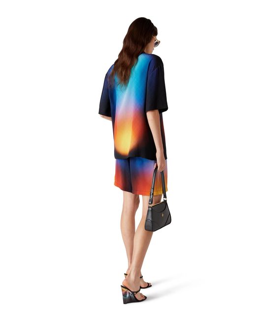 Casablanca Paris Blue Gradient Silk Short Sleeve Shirt, By
