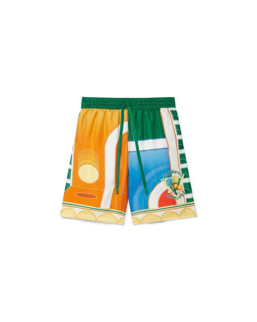 Casablanca Paris White Reve De Tennis Silk Shorts, By for men