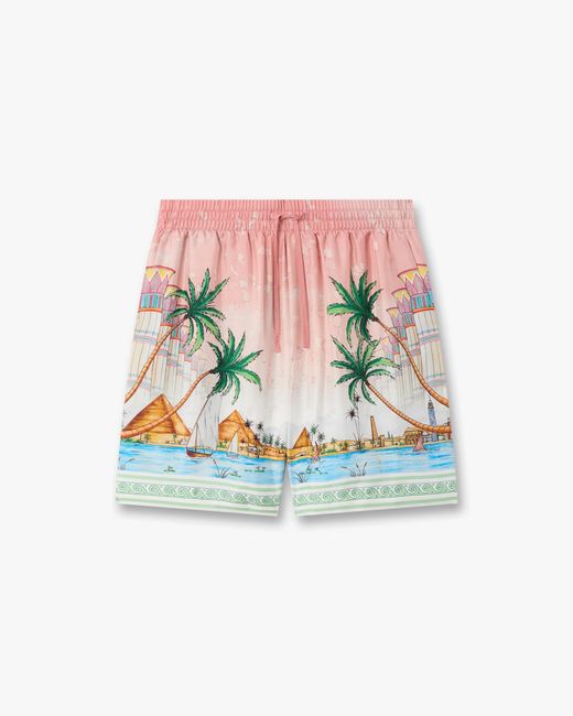Casablanca Paris White Ethereal Silk Shorts, By for men