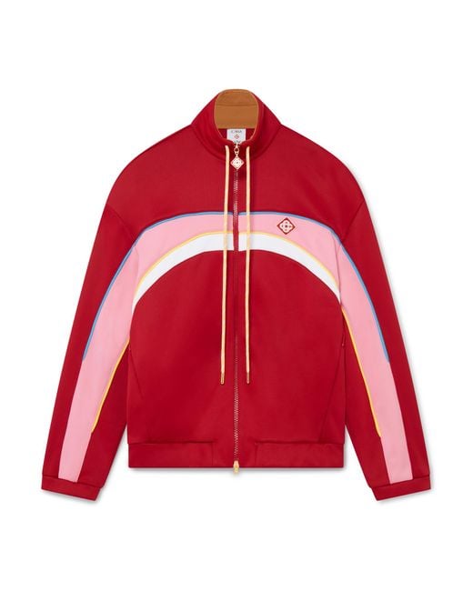 Casablanca Paris Red Tricot Oversized Track Jacket, By