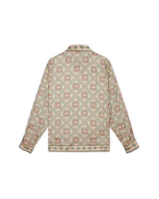 Casablanca Paris Natural Pastel Diamond Monogram Silk Shirt for men