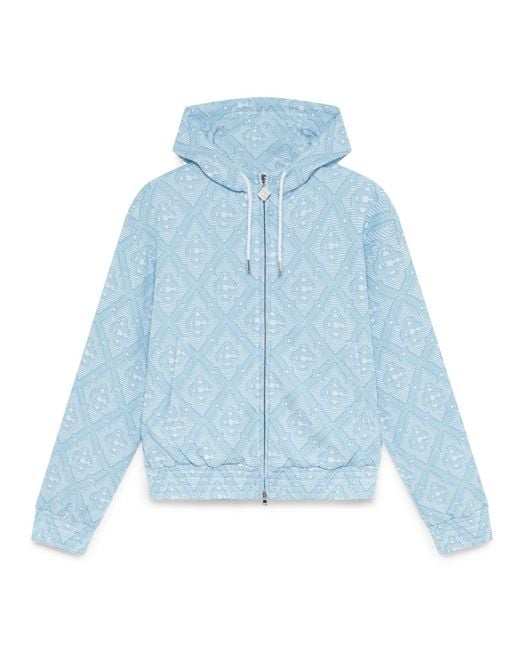Casablanca Paris Blue Pale And Jacquard Hooded Sweatshirt, By