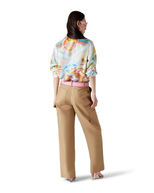 Casablanca Paris White Psychedelic Nirvana Long Sleeve Silk Shirt, By