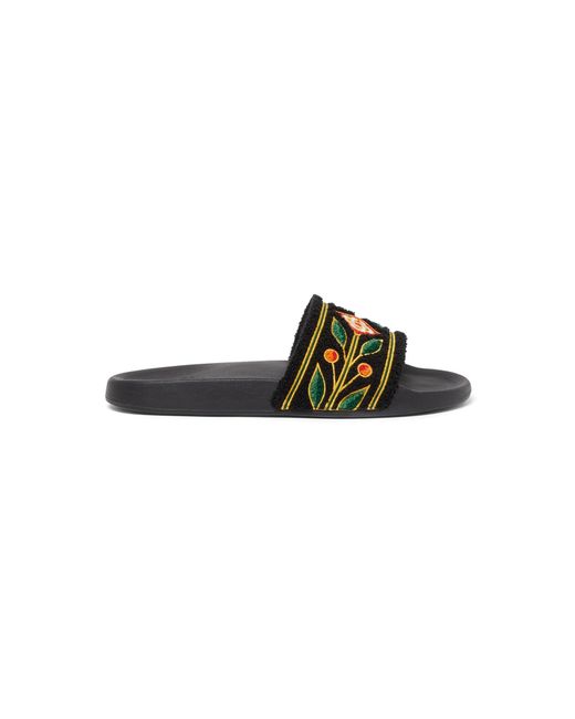 Casablanca Paris Black Laurel Terry Slides, Size By for men