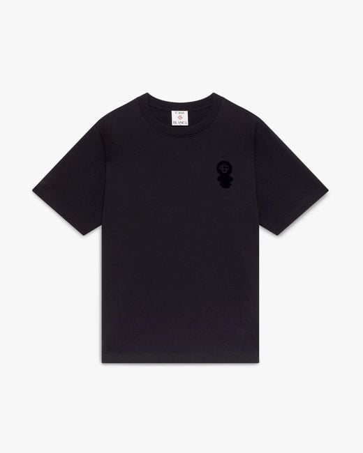 Casablanca Paris Blue T-Shirt À Manches Courtes Noir À Logo Floqué Squash for men