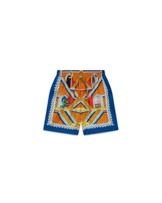 Casablanca Paris White Short En Soie Escalier Infini for men