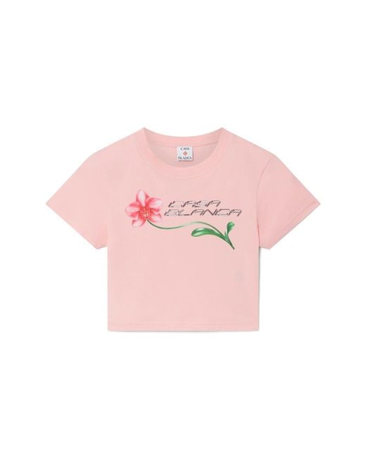 Casablanca Paris Pink T-Shirt Court À Logo Orchidée
