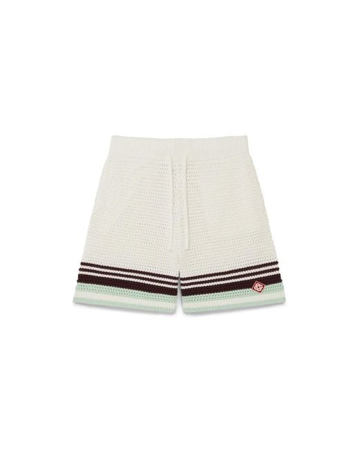 Casablanca Paris White Short De Tennis En Crochet De Coton for men