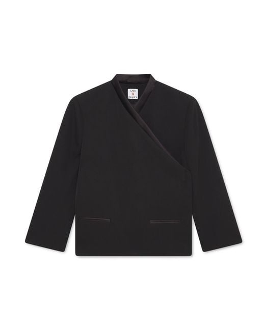 Casablanca Paris Black Wool Tailoring Wrap Jacket, Size By for men