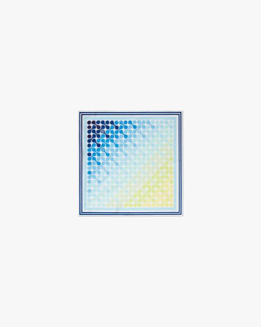 Casablanca Paris Blue Foulard En Soie Moyen À Motif Tennis Tile En Dégradé for men