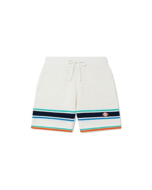 Casablanca Paris White Short De Tennis En Crochet