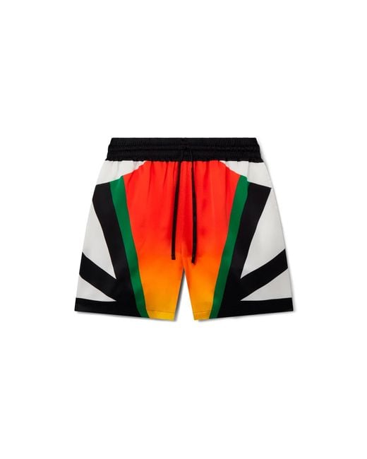 Casablanca Paris Red Casa Moto Sport Silk Shorts for men
