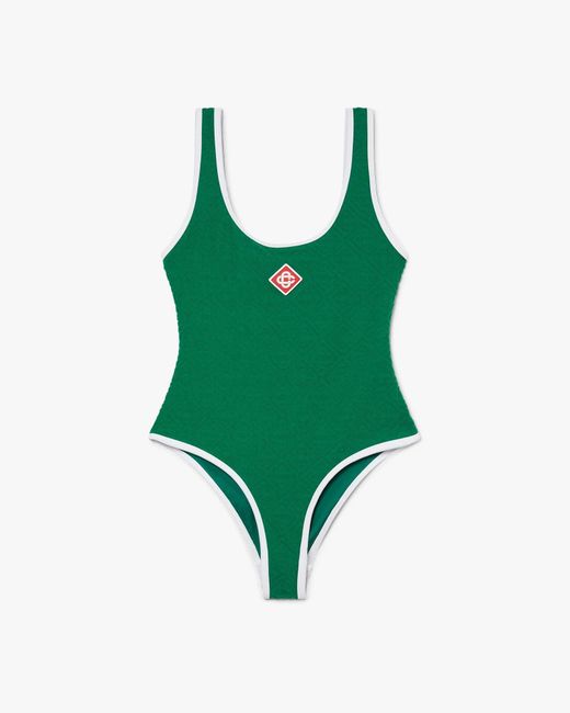 Casablanca Paris Green Maillot De Bain Une Pièce À Monogramme