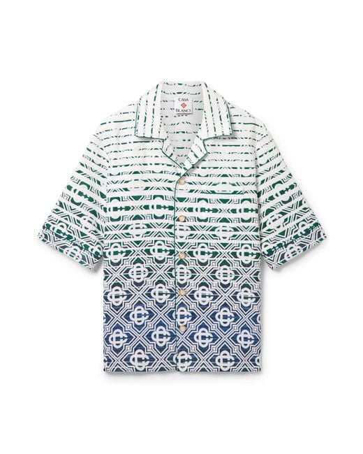 Casablanca Paris Women's Blue Monogram Gradient Towelling Short