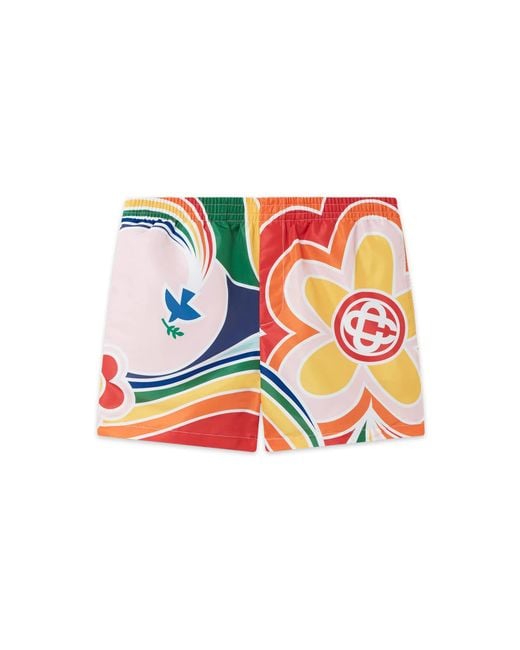 Casablanca Paris White Short De Bain Le Pouvoir Des Fleurs for men