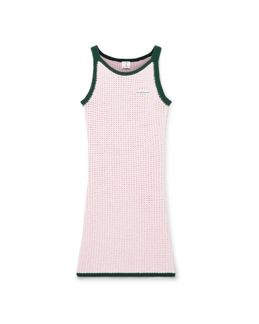 Casablanca Paris Pink Robe Débardeur En Coton Mouliné