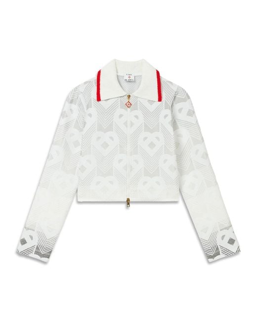 Casablanca Paris White Veste En Tissu Éponge Dégradé À Monogramme Caur