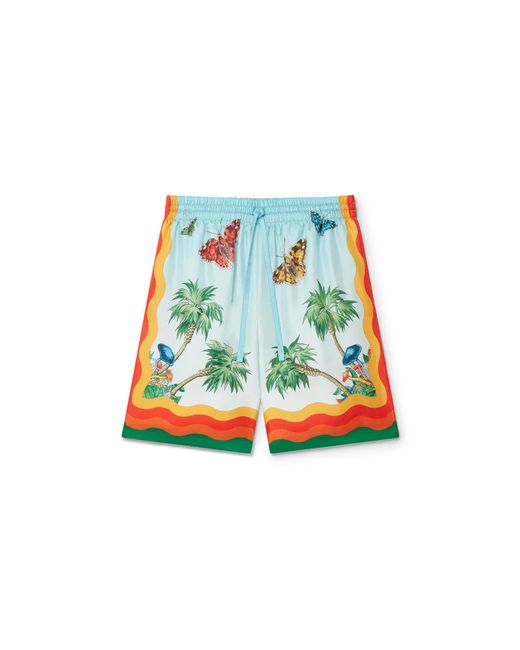 Casablanca Paris Blue Short En Soie Palm Springs Tennis Club for men